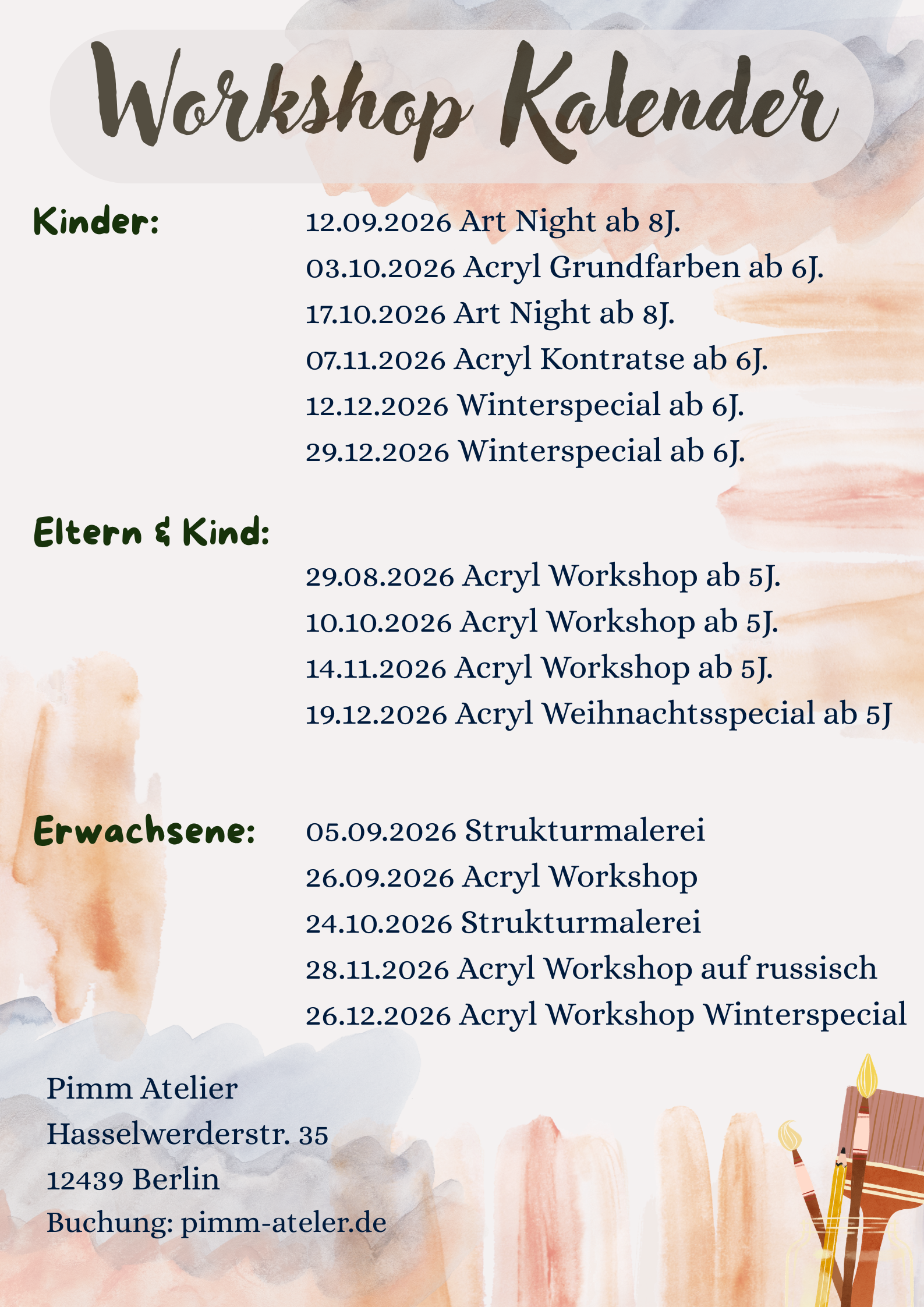 Workshop Kalender 2026