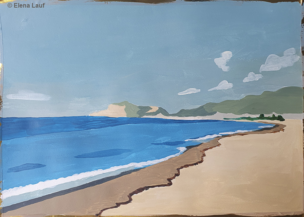 Elena Lauf  Strand Oba  Acryl auf Papier