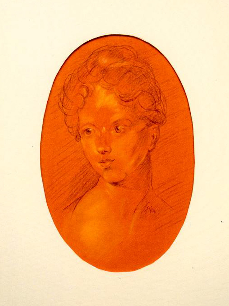 06Portrait Kreide auf farbigen Grund gehölzt