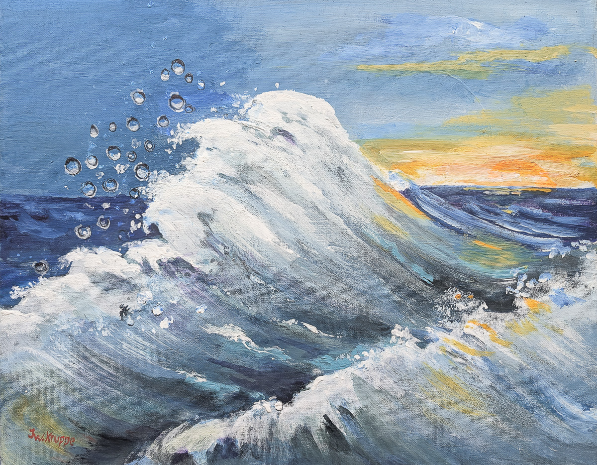 Ingrid Walter Kruppe   Die Welle, Acryl